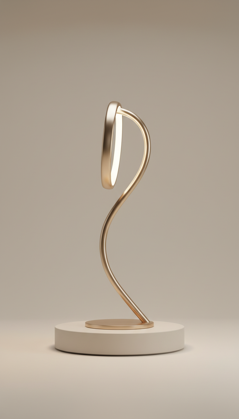 Lampe connectée finition champagne